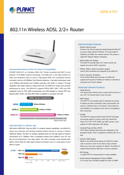 802.11n Wireless ADSL 2/2+ Router