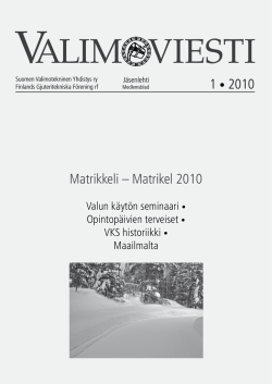 Matrikkeli – Matrikel 2010 - Suomen Valimotekninen Yhdistys