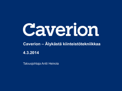 Caverion – Älykästä kiinteistötekniikkaa 4.3.2014