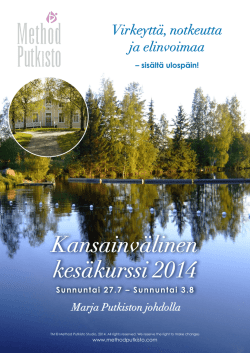 Kansainvälinen kesäkurssi 2014 Sunnuntai 27.7