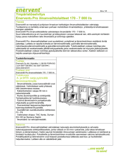 Ympäristöselvitys Enervent® Pro ilmanvaihtolaitteet 170