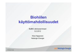 Biohiilen käyttömahdollisuudet - Kiira Happonen, Helsingin