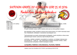 Shotokan Kollegion syysleiri pidetään Nakkilassa 25.10.2014.
