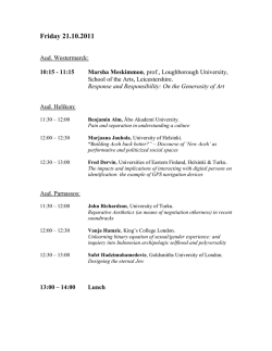 Friday 21 - Åbo Akademi