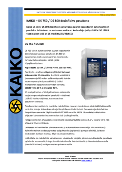 KAIKO – DS 750 / DS 800 desinfioiva pesukone