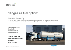 “Biogas as fuel option”