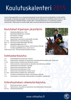 Koulutuskalenteri 2015 - Western Riders Finland