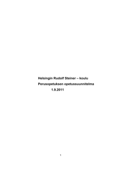 Opetussuunnitelma - Helsingin Rudolf Steiner