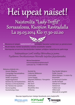 Naistenilta ”Lady-Treffit” Sorsasalossa, Kuopion Raviradalla La