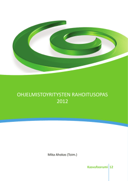 OHJELMISTOYRITYSTEN RAHOITUSOPAS 2012