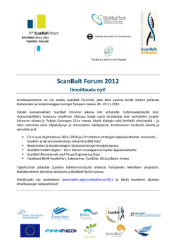 ScanBalt Forum 2012 Ilmoittaudu nyt!