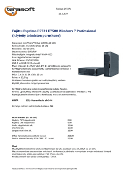 Fujitsu Esprimo E5731 E7500 Windows 7 Professional (käytetty