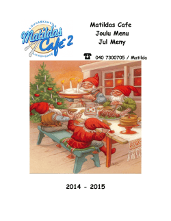Matildas Cafe Joulu Menu Jul Meny 2014 - 2015