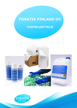 Tuoteluettelo - Foratia Finland Oy
