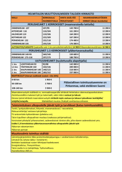 Muuttovalmis hinnasto pdf