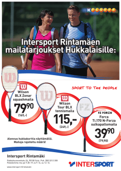 Intersport Rintamäen mailatarjoukset Hukkalaisille: 7990 Wilson