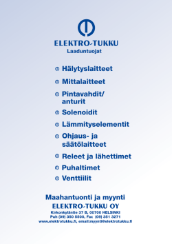 Hälytyslaitteet Mittalaitteet Solenoidit Venttiilit - Elektro