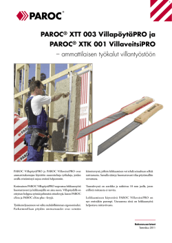 PAROC® XTT 003 VillapöytäPRO ja PAROC® XTK 001
