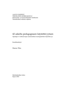 42 askelta pedagogiseen käytettävyyteen - SoberIT - Aalto