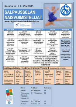 SNV kevät 2015 ohjelma.pdf - Salpausselän Naisvoimistelijat ry