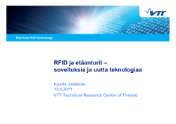 RFID ja etäanturit - Puuteknologiapalvelut