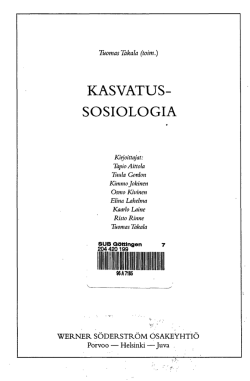 KASVATUS- SOSIOLOGIA