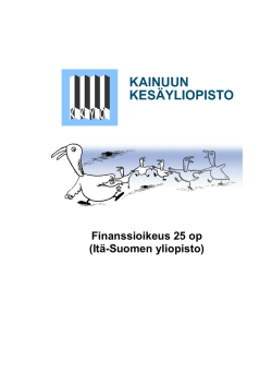 Finanssioikeus 25 op (Itä-Suomen yliopisto)