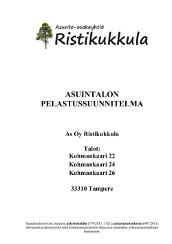 Pelastussuunnitelma - Asunto-osakeyhtiö Ristikukkula, Tampere