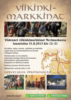 Viidennet viikinkimarkkinat Merimaskussa lauantaina