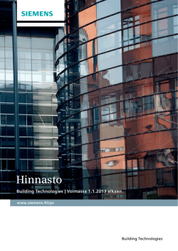 Hinnasto Building Technologies | Voimassa 1.1.2013