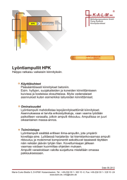 Lyöntiampullit HPK - KALM Befestigungssysteme GmbH