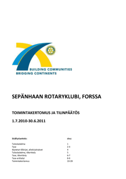 2010-2011 Sepänhaka vuosikertomus