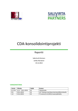 CDA-konsolidointiprojekti – raportti