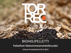 Torrec Oy: biohiilipelletti