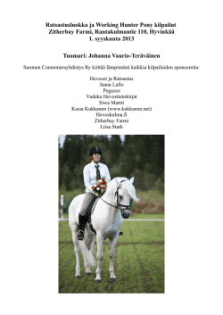 Ratsastusluokka ja Working Hunter Pony kilpailut Zitherbay Farmi