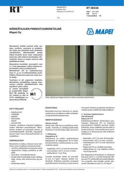 Märkätilojen pinnoitusmenetelmä - Mapei Oy