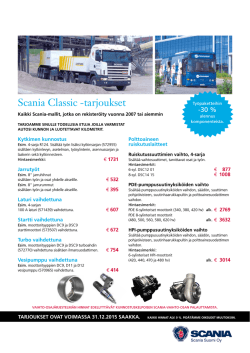 Scania Classic -tarjoukset 2015