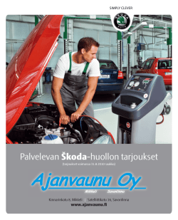 Palvelevan Škoda-huollon tarjoukset