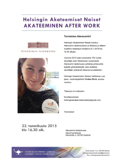 Helsingin Akateemiset Naiset AKATEEMINEN AFTER WORK