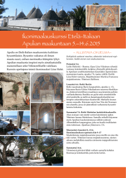Ikonimaalauskurssi Etelä-Italiaan Apulian maakuntaan