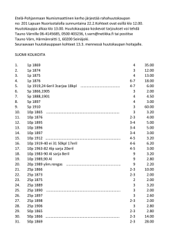 Huutokauppa 201 - Etelä-Pohjanmaan numismaattinen kerho ry.
