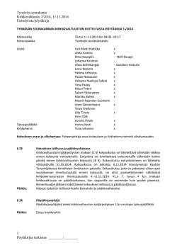 Tyrnävän seurakunta Kirkkovaltuusto 3/2014, 11.11.2014