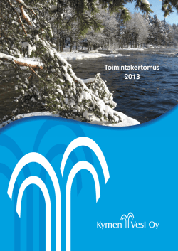 Kymen Vesi Oy:n toimintakertomus 2013