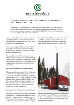 Uusiutuvan energian käyttö Pirkanmaalla.pdf 2014-02-19