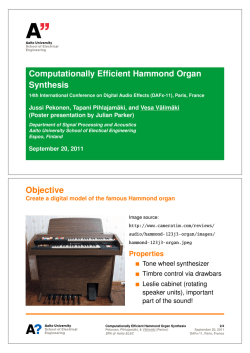 Computationally Efficient Hammond Organ Synthesis