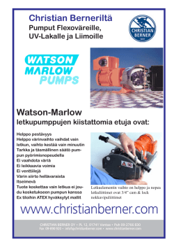 Watson Marlow pumput flexo-värien pumppaamiseen