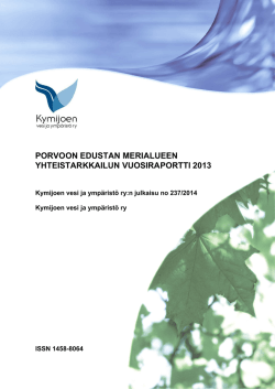 porvoon edustan merialueen yhteistarkkailun vuosiraportti 2013