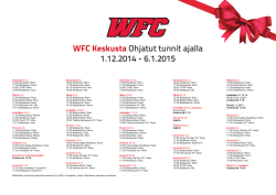 WFC Keskusta Ohjatut tunnit ajalla 1.12.2014