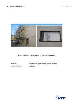 Rakennuksen ulkovaipan energiakorjaukset -raportti