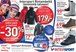 Intersport Rintamäeltä lämmintä talveen!